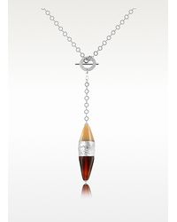 Antica Murrina - Brown Liberty Murano Glass Drop Sterling Silver Toggle Necklace for Men - Lyst