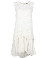 Ermanno scervino Floral Lace Dress in White | Lyst