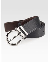 Ferragamo | Black Reversible Deerskin Belt for Men | Lyst