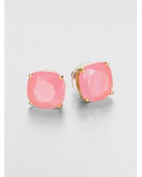 kate spade new york | Pink Faceted Square Stud Earrings | Lyst