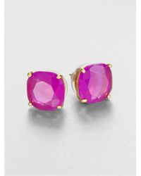 kate spade new york | Pink Faceted Square Stud Earrings | Lyst