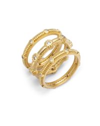 Belargo | Metallic Pleated Ring Set | Lyst