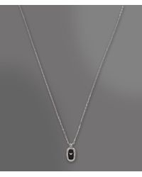 Emporio Armani | Metallic Necklace in Steel and Onyx for Men | Lyst