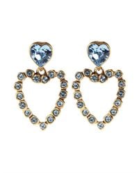 Oscar de la Renta | Metallic Swarovski Heart Clip Earring | Lyst