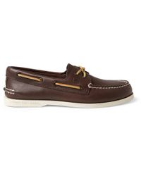 sperry top sider brown leather boat shoes