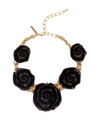 Oscar de la Renta | Metallic Resin Flower Necklace | Lyst