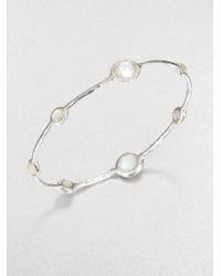 Ippolita | Metallic Stella Mother-of-pearl, Clear Quartz, Diamond & Sterling Silver Doublet Bangle Bracelet | Lyst