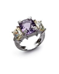 Judith Ripka | Metallic Diamond Amethyst Canary Crystal Ring | Lyst