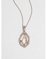 Alexis Bittar | Metallic Peach Morganite Doublet Swarovski Crystal Pendant Necklace | Lyst