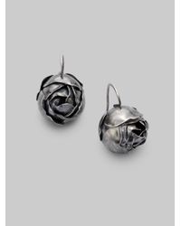 Bottega Veneta | Metallic Rose Drop Earrings | Lyst