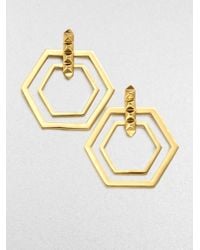 Eddie Borgo | Metallic Double Hexagon Earrings | Lyst