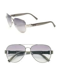 Fendi | Gray Spy Metal Aviator Sunglasses | Lyst