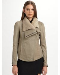 Helmut Lang | Black Leather & Jersey Mini Skirt | Lyst