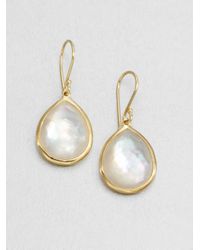 Ippolita | White Rock Candy Gelato Mother-of-pearl, Clear Quartz & 18k Yellow Gold Medium Doublet Teardrop Earrin | Lyst