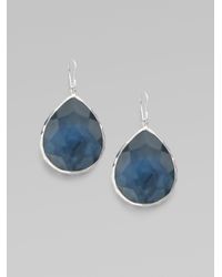 Ippolita | Metallic Wonderland Indigo Mother-of-pearl, Clear Quartz & Sterling Silver Large Doublet Teardrop Earring | Lyst