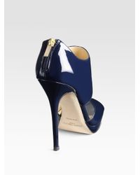 Jimmy Choo | Black Private Patent Leather Sandals | Lyst