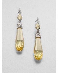 Judith Ripka | Yellow Semiprecious Multistone Estate Briolette Drop Earrings | Lyst