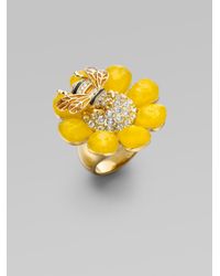 kate spade new york | Yellow Bee Flower Ring | Lyst