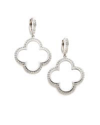 KC Designs | White Diamond Clover Drop Earrings | Lyst