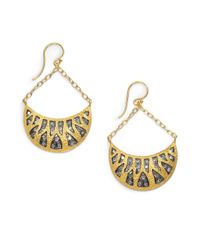 Kevia | Metallic Twotone Woven Crescent Earrings | Lyst