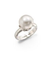 Majorica | 6mm White Round Pearl Sterling Silver Ring | Lyst