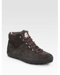 Moncler | Brown Suede Ankle Boots for Men | Lyst
