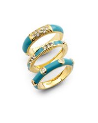Noir Jewelry | Blue Enamel Ring Setturquoise | Lyst