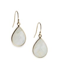 Nunu | White Faceted Moonstone Drop Earrings | Lyst