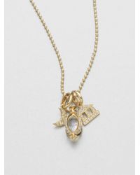 Temple St. Clair | Metallic Classic Rock Crystal, Diamond & 18k Yellow Gold Triple Charm Necklace | Lyst