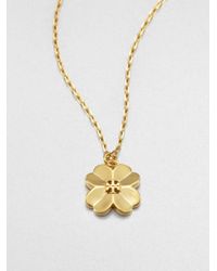 Tory Burch | Metallic Shawn Short Clover Necklace | Lyst