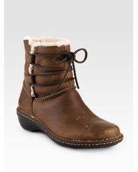 UGG | Black Sassari Leather & Suede Combat Boots | Lyst