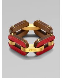 Fendi | Red Ayers Snake Calfskin Bracelet | Lyst
