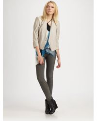 Helmut Lang | Natural Waxed Shine Leather Blazer | Lyst