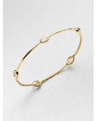 Ippolita | Metallic Lollipop Clear Quartz & 18k Yellow Gold Five-stone Station Bangle Bracelet | Lyst