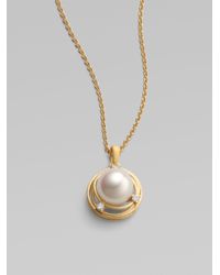 Majorica | Metallic 12mm Pearl Pendant Necklace | Lyst