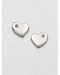 Marc By Marc Jacobs | Metallic Stone Accented Heart Stud Earrings | Lyst