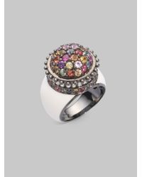 M.c.l Matthew Campbell Laurenza | Multicolor Sapphire Sterling Silver Small Flower Pot Ring | Lyst