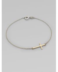 Mizuki | Metallic 14k Yellow Gold and Sterling Silver Cross Bracelet | Lyst