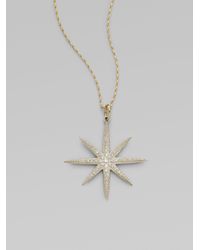 Mizuki | Metallic Diamond Sterling Silver and 14k Yellow Gold Star Necklace | Lyst
