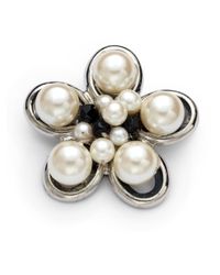 Boutique Moschino | Metallic Pearl Floral Brooch | Lyst