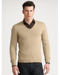 Ralph Lauren Black Label | Natural Cashmere V-neck Sweater for Men | Lyst