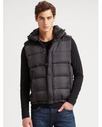 Scotch & Soda | Black Hooded Puffer Vest for Men | Lyst