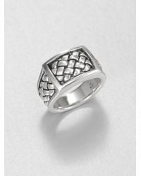 Scott Kay | Metallic Sterling Silver Matte Basketweave Ring for Men | Lyst