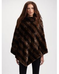 Sherry Cassin | Brown Faux Mink Sophie Poncho | Lyst