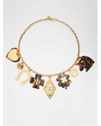 Tory Burch | Metallic Charm Necklace | Lyst