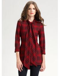 alice and olivia plaid shirt