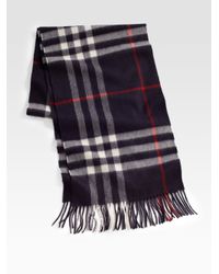 Burberry | Black Cashmere Check Scarf for Men | Lyst