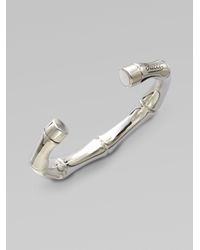 Gucci | Metallic Sterling Silver Bamboo Bracelet | Lyst