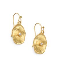 Indulgems | Metallic Textured Abstract Disc Drop Earrings | Lyst