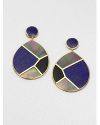 Ippolita | Blue Lapis Black Onyx Black Shell and 18k Yellow Gold Drop Earrings | Lyst
